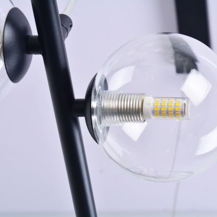 Lampadario LED a sospensione con filo HYBRID LED/15W/230V + 7xG9/6W 4000K nero