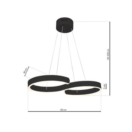 Lampadario LED a sospensione con filo INFINITY LED/50W/230V