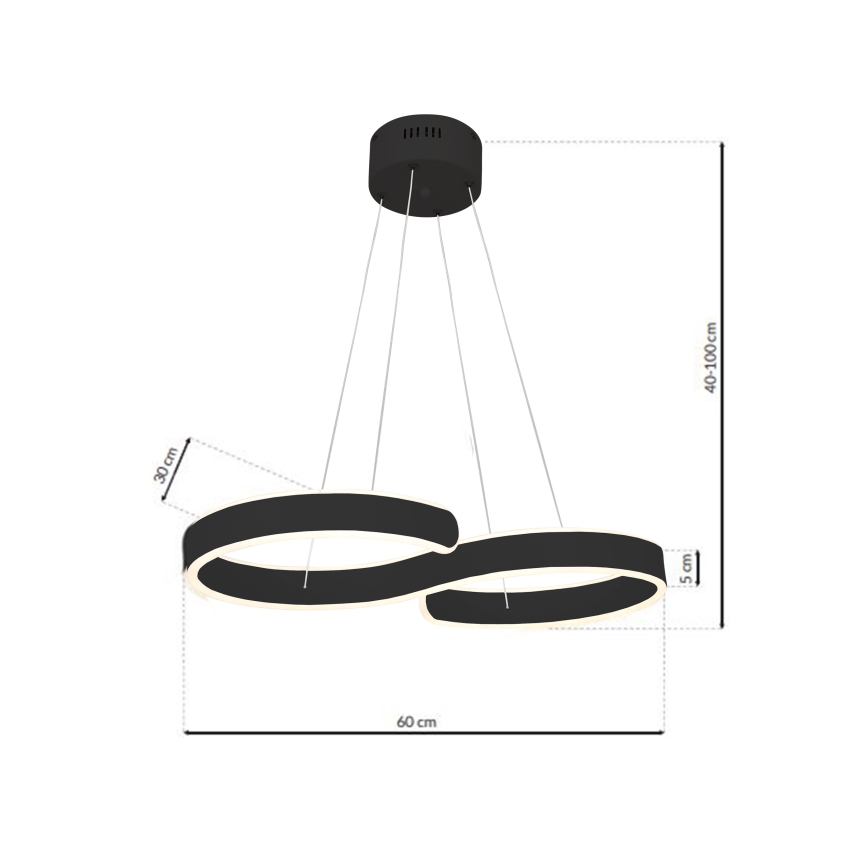 Lampadario LED a sospensione con filo INFINITY LED/50W/230V