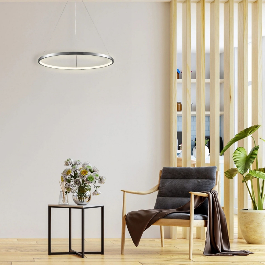 Lampadario LED a sospensione con filo LEA LED/20W/230V 4000K diametro 50 cm cromo opaco