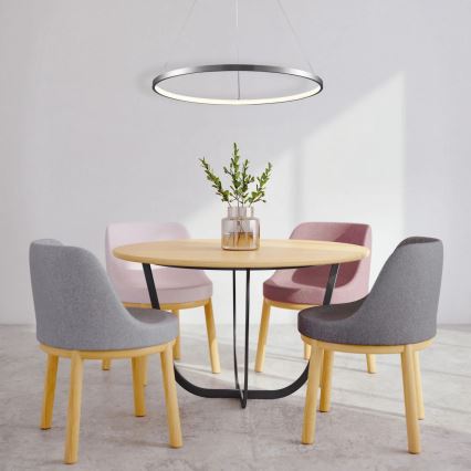 Lampadario LED a sospensione con filo LEA LED/20W/230V 4000K diametro 50 cm cromo opaco
