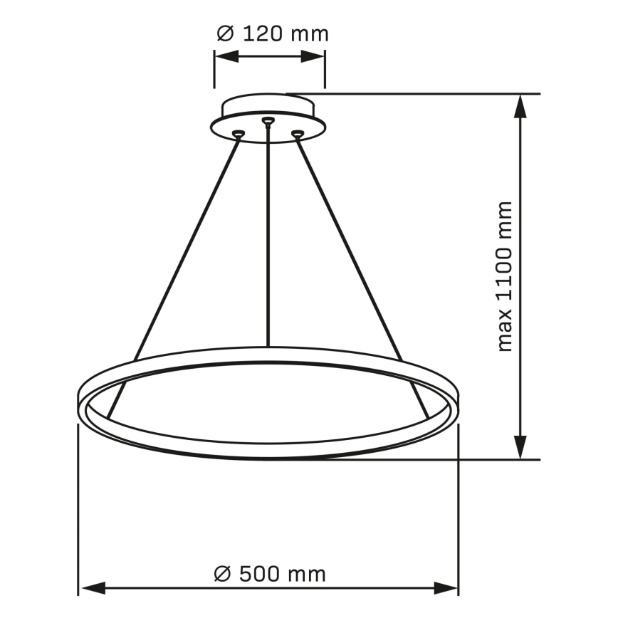Lampadario LED a sospensione con filo LEA LED/20W/230V 4000K diametro 50 cm cromo opaco