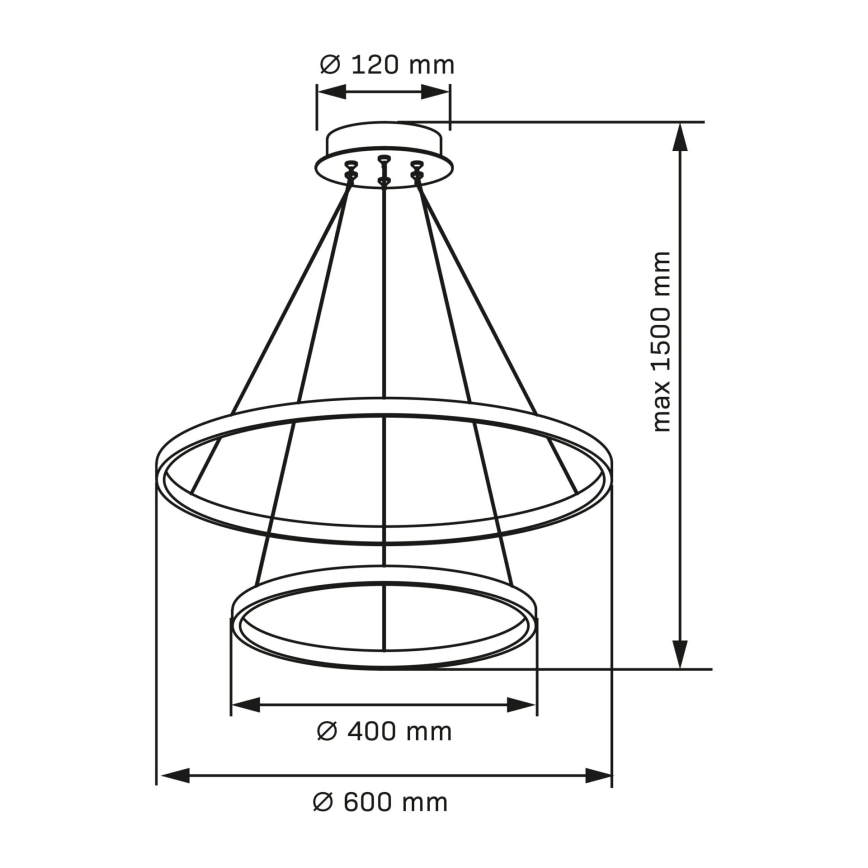 Lampadario LED a sospensione con filo LEA LED/35W/230V 4000K diametro 60 cm nero