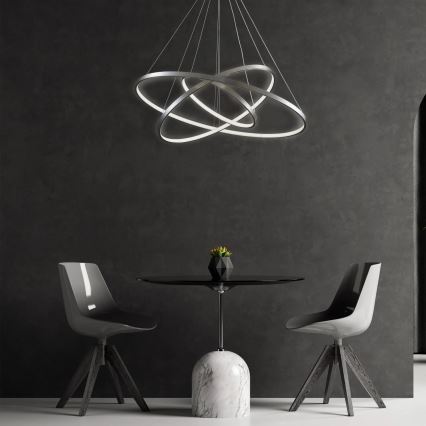 Lampadario LED a sospensione con filo LEA LED/60W/230V 4000K diametro 80 cm cromo opaco