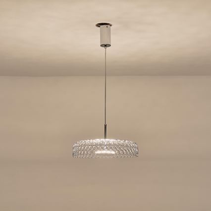 Lampadario LED a sospensione con filo LED/10W/230V 3000K cromo lucido diametro 35 cm