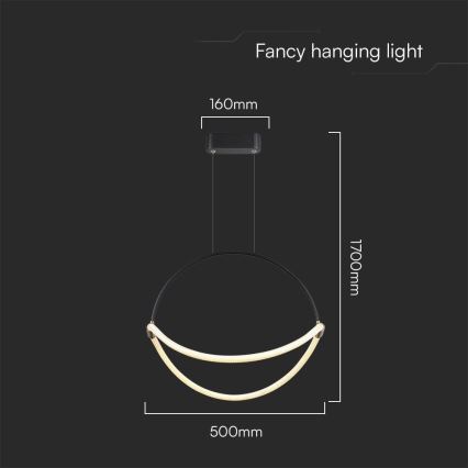Lampadario LED a sospensione con filo LED/16W/230V 3000K diametro 50 cm