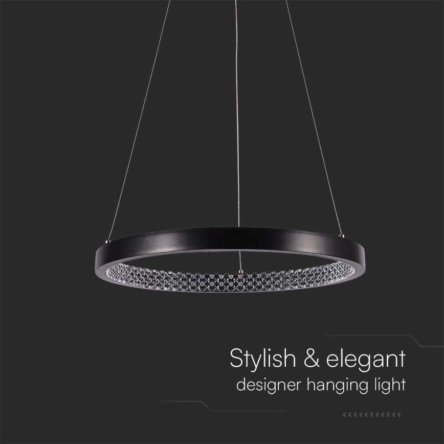 Lampadario LED a sospensione con filo LED/19W/230V 4000K nero