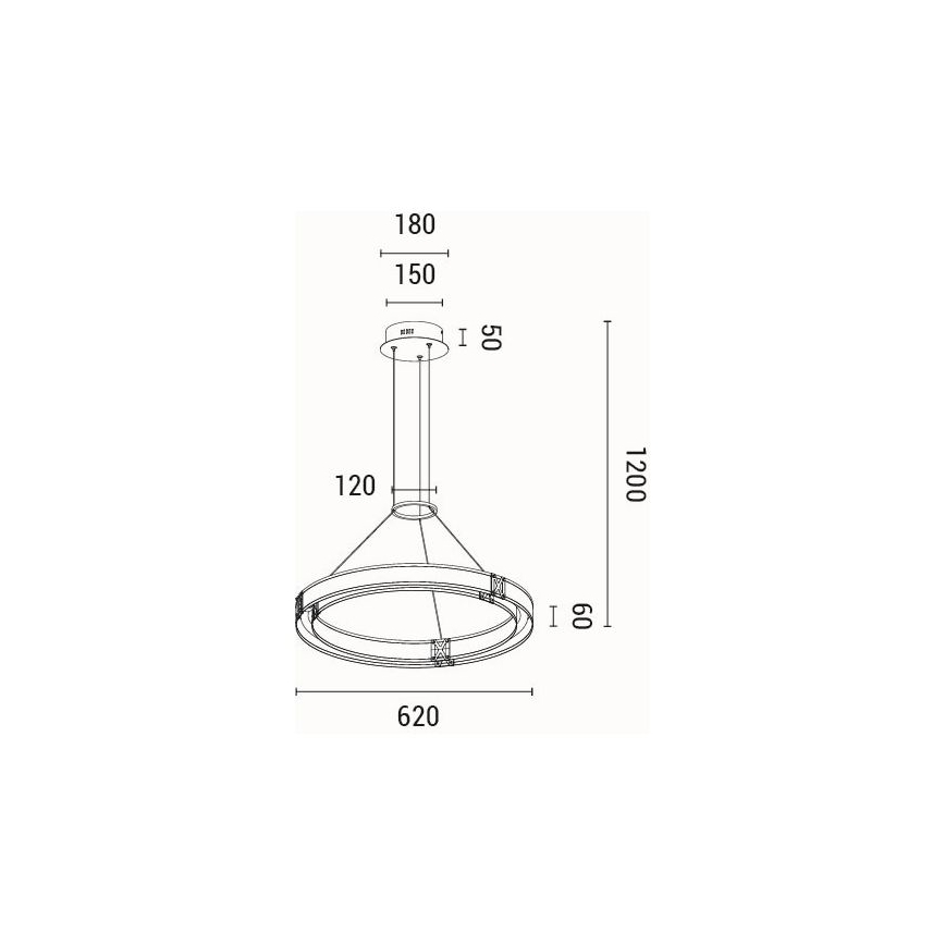 Lampadario LED a sospensione con filo LED/21W/230V 3000K 42x120 cm