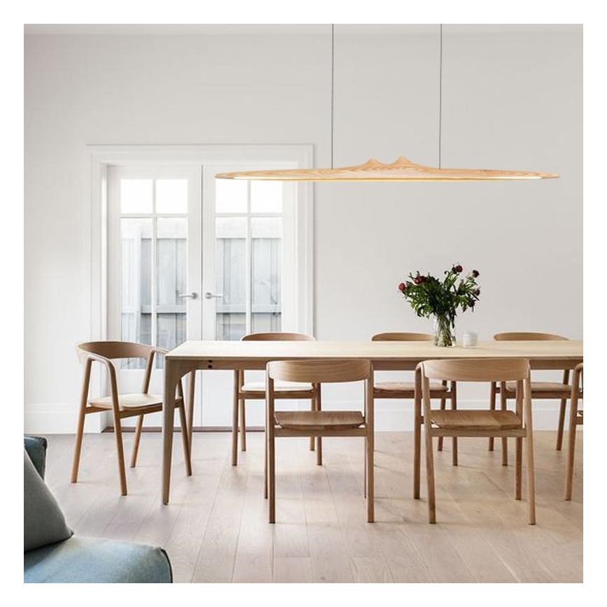 Lampadario LED a sospensione con filo LED/22W/230V 4000K 120 cm cenere/legno solido