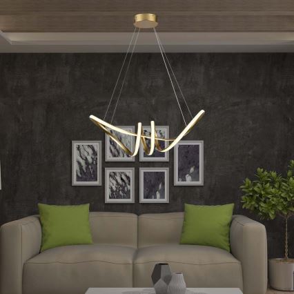 Lampadario LED a sospensione con filo LED/24W/230V 3000K oro