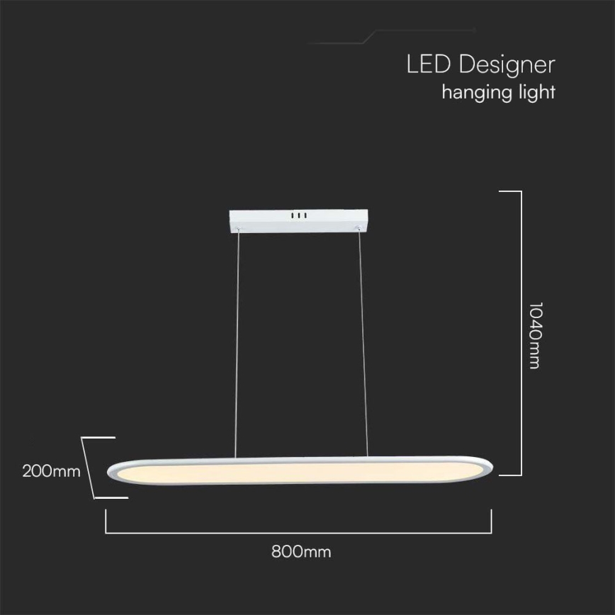 Lampadario LED a sospensione con filo LED/24W/230V 4000K bianco