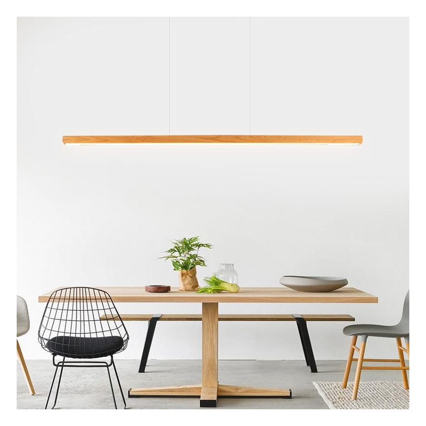 Lampadario LED a sospensione con filo LED/26W/230V 4000K 150 cm faggio/legno solido