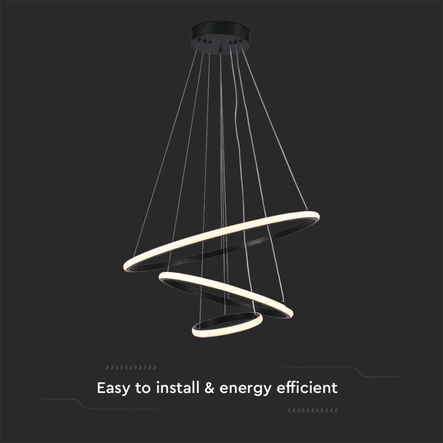 Lampadario LED a sospensione con filo LED/32W/230V 3000K nero