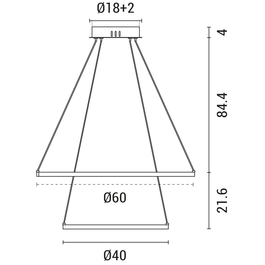 Lampadario LED a sospensione con filo LED/37W/230V 3000K bianco