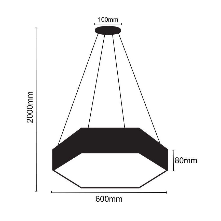Lampadario LED a sospensione con filo LED/40W/230V 4000K diametro 60 cm