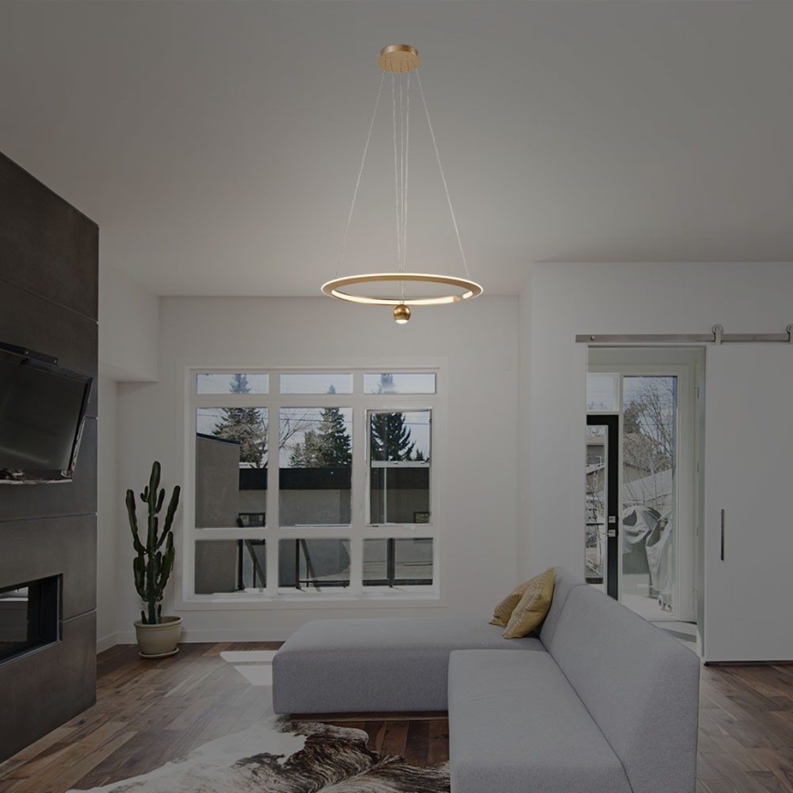 Lampadario LED a sospensione con filo LED/45W/230V 4000K diametro 62 cm oro