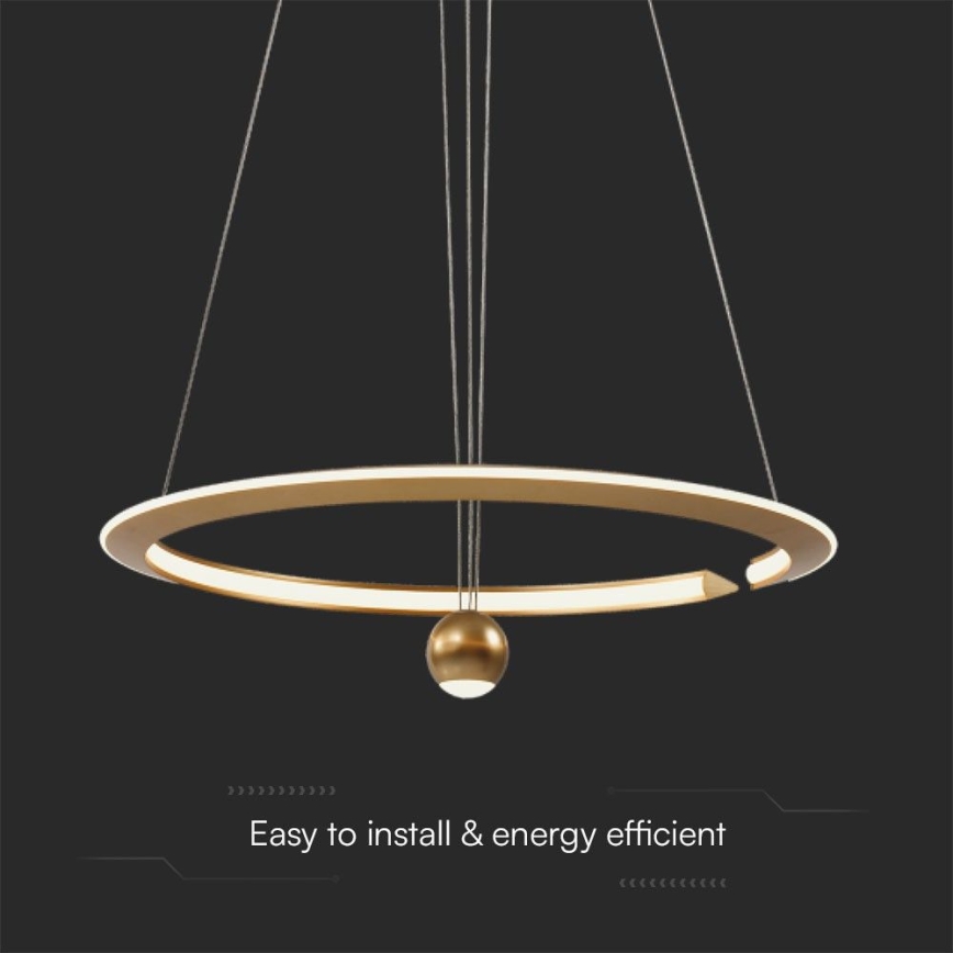 Lampadario LED a sospensione con filo LED/45W/230V 4000K diametro 62 cm oro
