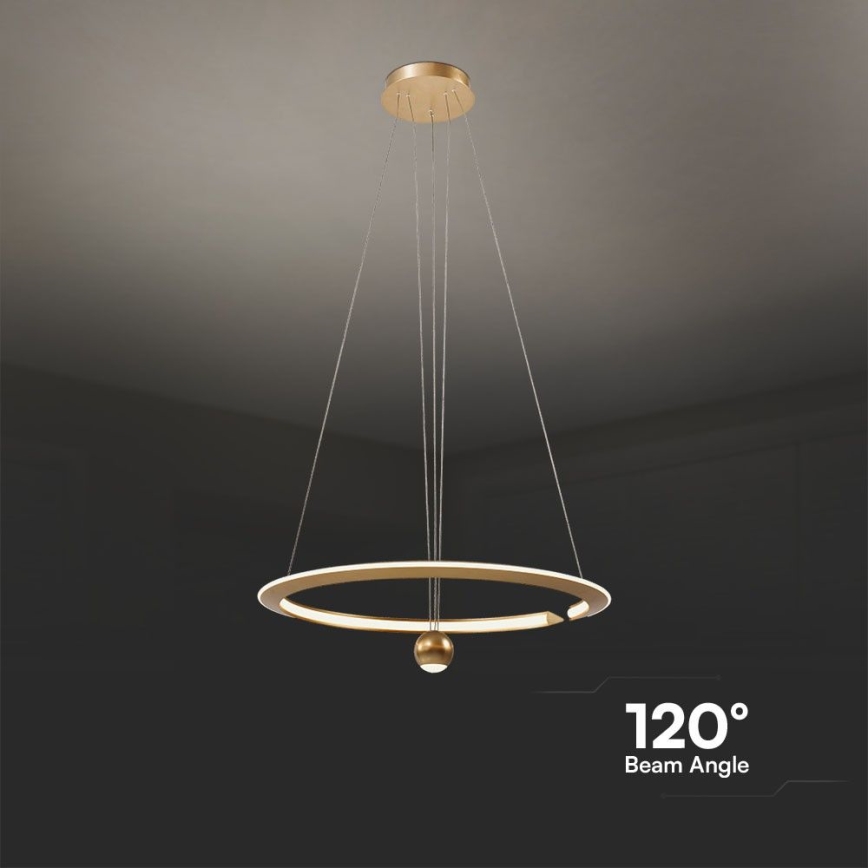 Lampadario LED a sospensione con filo LED/45W/230V 4000K diametro 62 cm oro