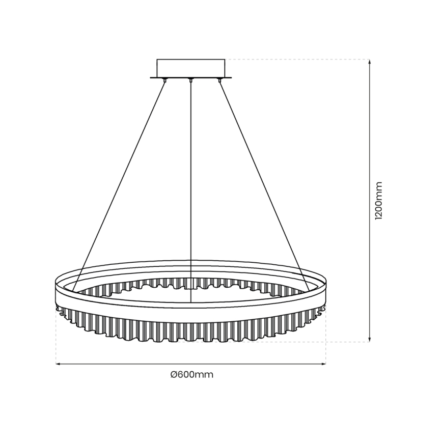 Lampadario LED a sospensione con filo LED/52W/230V diametro 60 cm oro