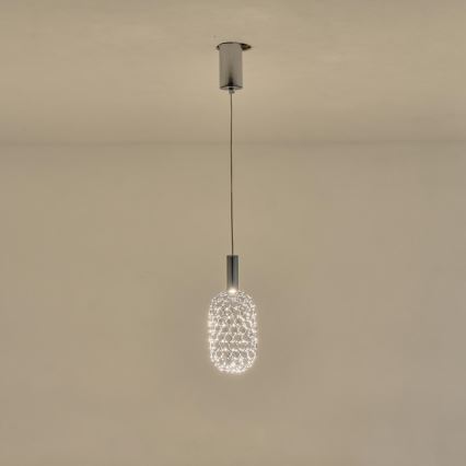 Lampadario LED a sospensione con filo LED/6,3W/230V 3000K cromo lucido diametro 13 cm