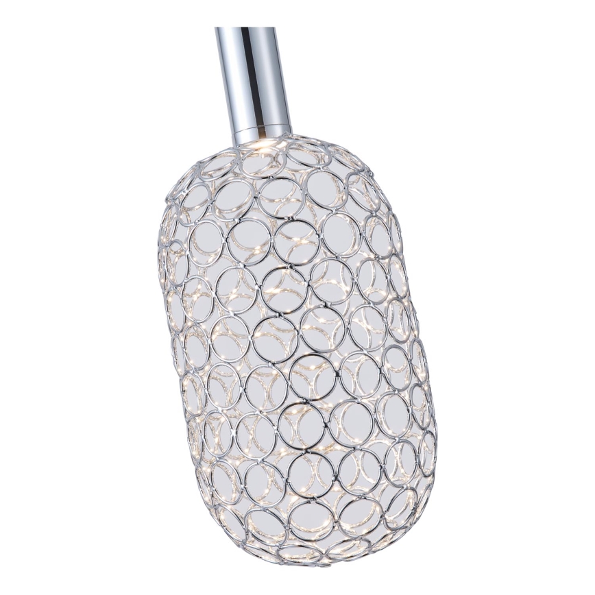 Lampadario LED a sospensione con filo LED/6,3W/230V 3000K cromo lucido diametro 13 cm