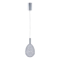 Lampadario LED a sospensione con filo LED/6,3W/230V 3000K cromo lucido diametro 14 cm