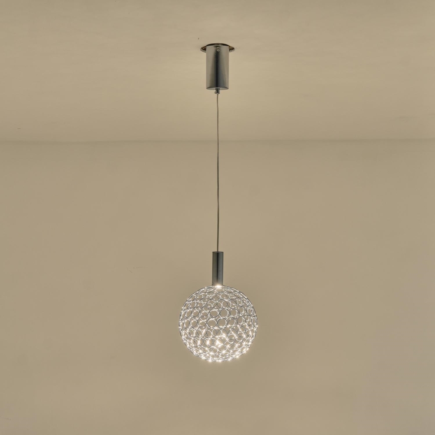 Lampadario LED a sospensione con filo LED/6,3W/230V 3000K cromo lucido diametro 25 cm