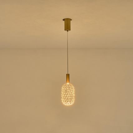 Lampadario LED a sospensione con filo LED/6,3W/230V 3000K oro diametro 13 cm