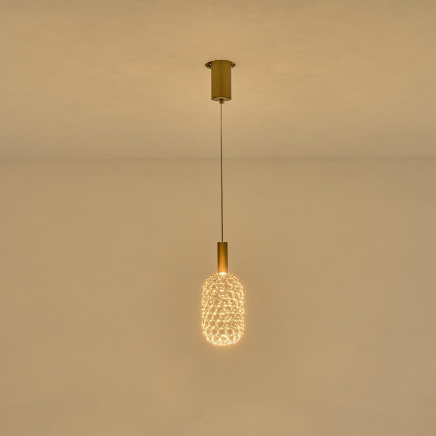 Lampadario LED a sospensione con filo LED/6,3W/230V 3000K oro diametro 13 cm