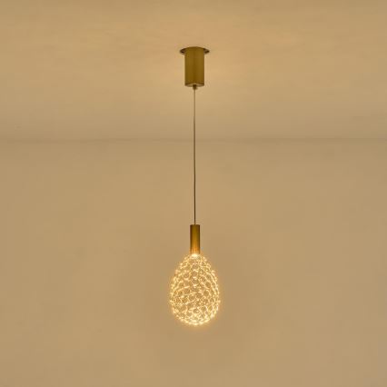 Lampadario LED a sospensione con filo LED/6,3W/230V 3000K oro diametro 14 cm