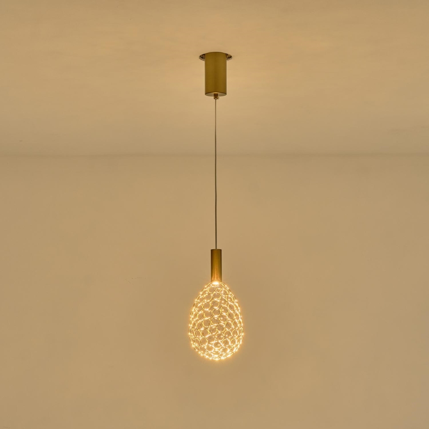 Lampadario LED a sospensione con filo LED/6,3W/230V 3000K oro diametro 14 cm