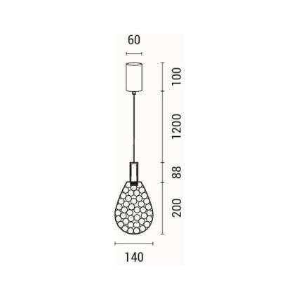 Lampadario LED a sospensione con filo LED/6,3W/230V 3000K oro diametro 14 cm