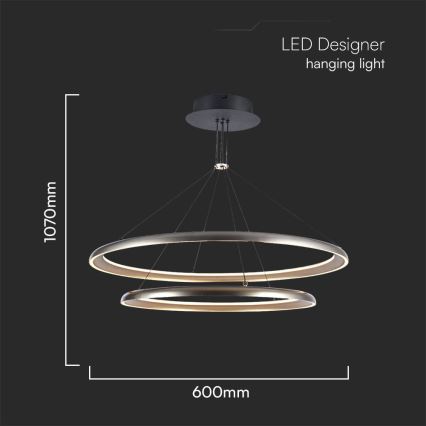 Lampadario LED a sospensione con filo LED/65W/230V 3000K
