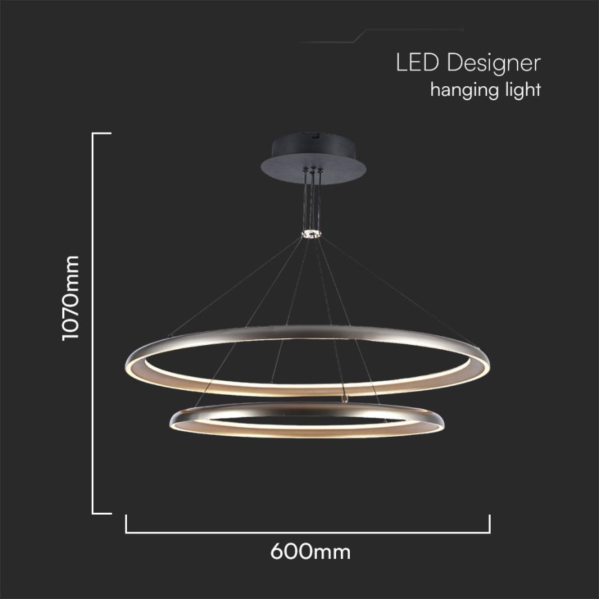 Lampadario LED a sospensione con filo LED/65W/230V 3000K