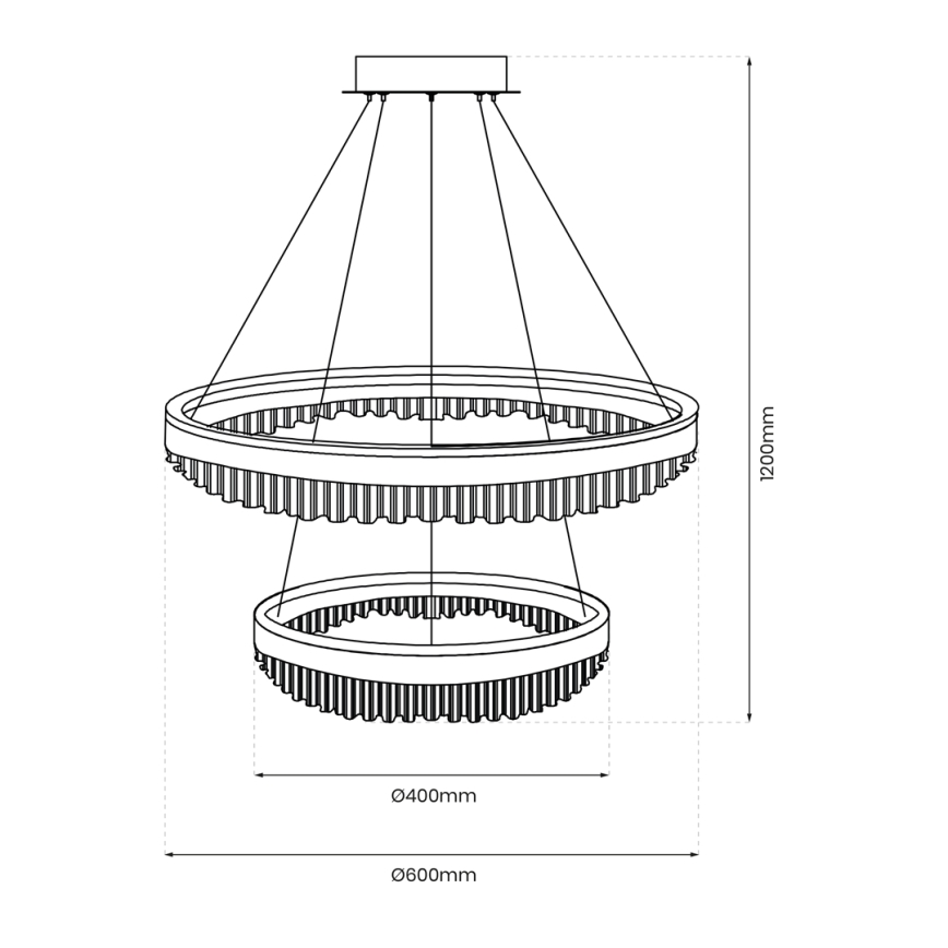 Lampadario LED a sospensione con filo LED/85W/230V diametro 60 cm oro
