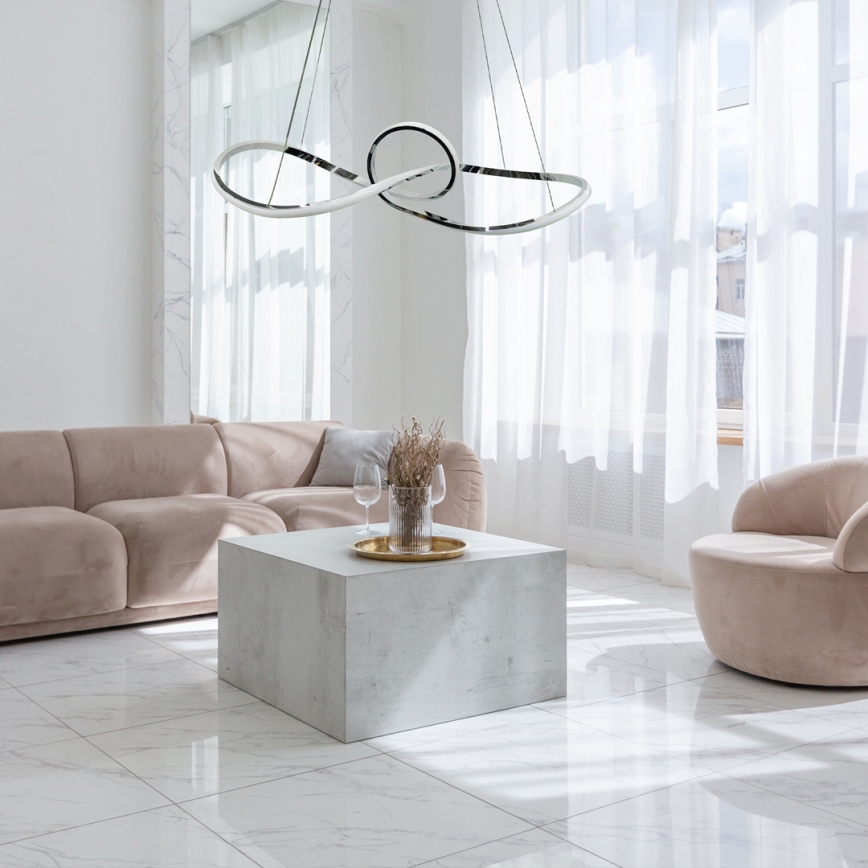 Lampadario LED a sospensione con filo MARCO LED/42W/230V cromo lucido