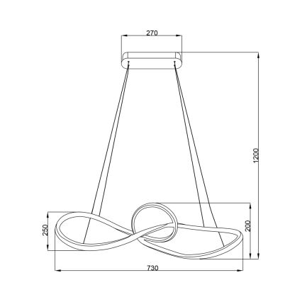 Lampadario LED a sospensione con filo MARCO LED/42W/230V cromo lucido