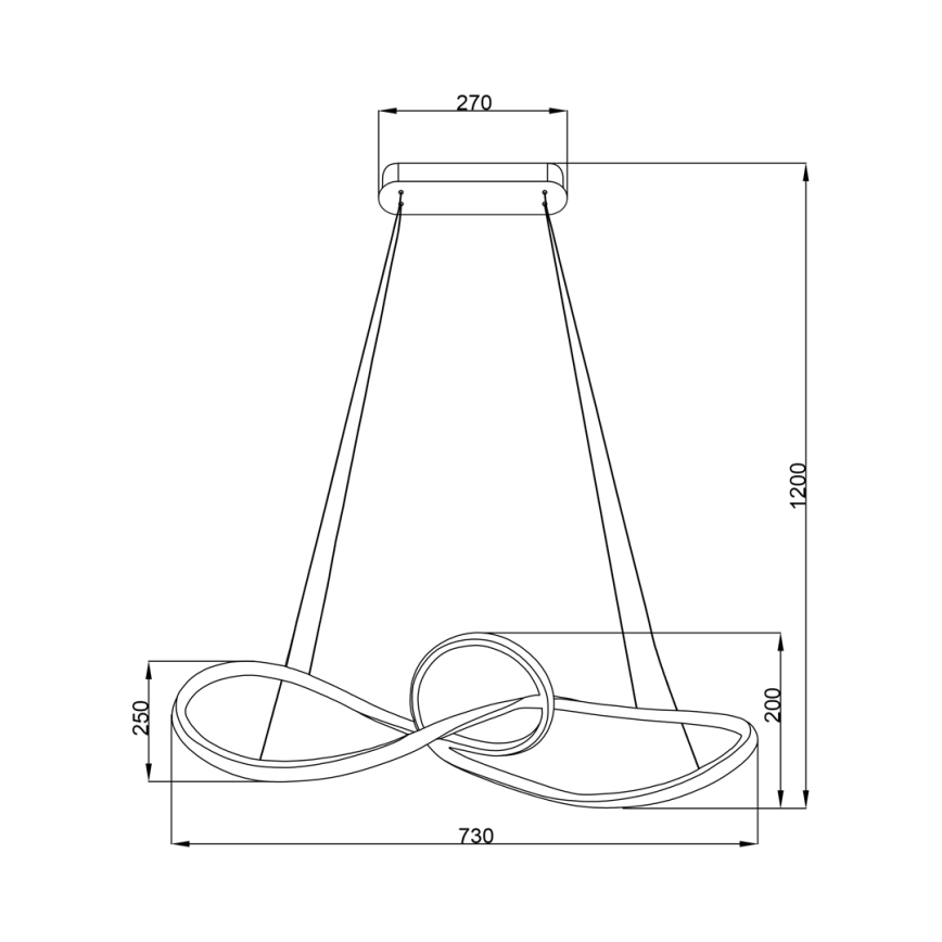 Lampadario LED a sospensione con filo MARCO LED/42W/230V cromo lucido