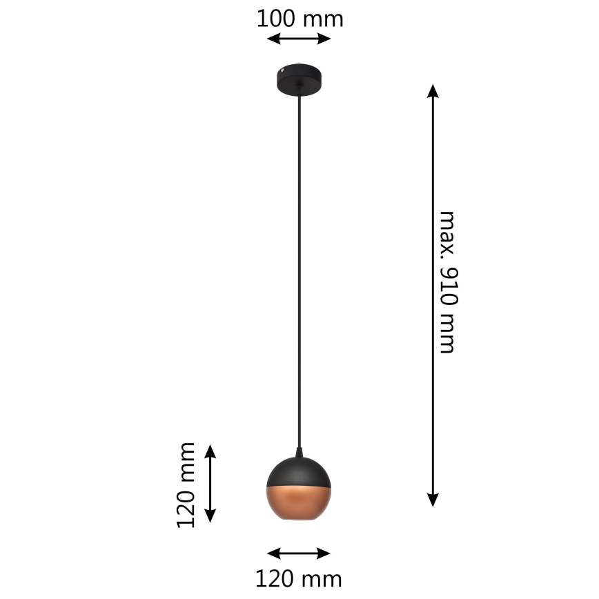 Lampadario LED a sospensione con filo MIDWAY 1xGU10/4,8W/230V nero/rame