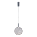 Lampadario LED a sospensione con filo PERFORATO LED/6,3W/230V 3000K cromo lucido diametro 20 cm
