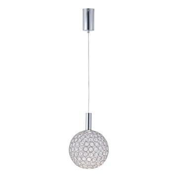 Lampadario LED a sospensione con filo PERFORATO LED/6,3W/230V 3000K cromo lucido diametro 20 cm