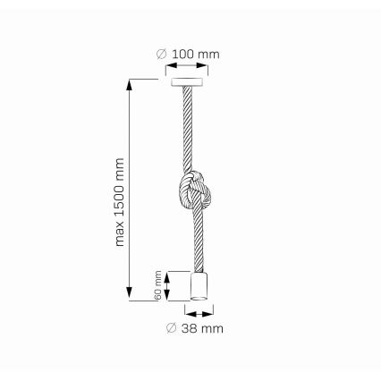 Lampadario LED a sospensione con filo ROPE 1xE27/8W/230V