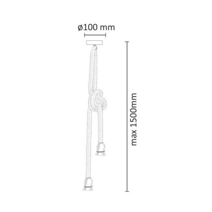 Lampadario LED a sospensione con filo ROPE 2xE27/10W/230V