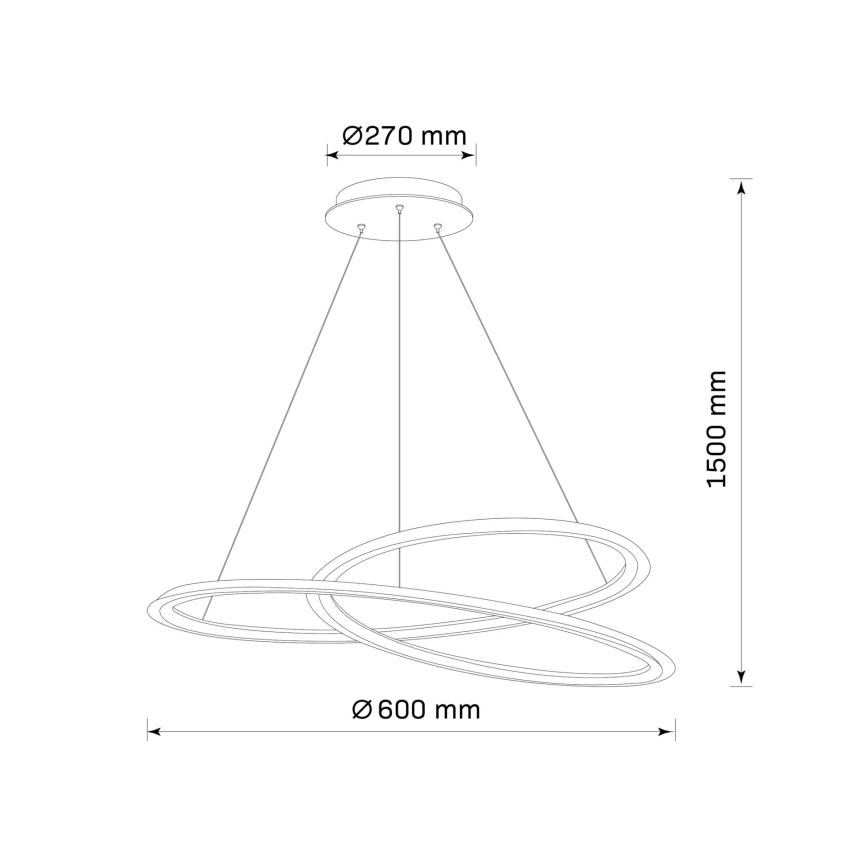 Lampadario LED a sospensione con filo TANGO LED/44W/230V 4000K diametro 60 cm nero