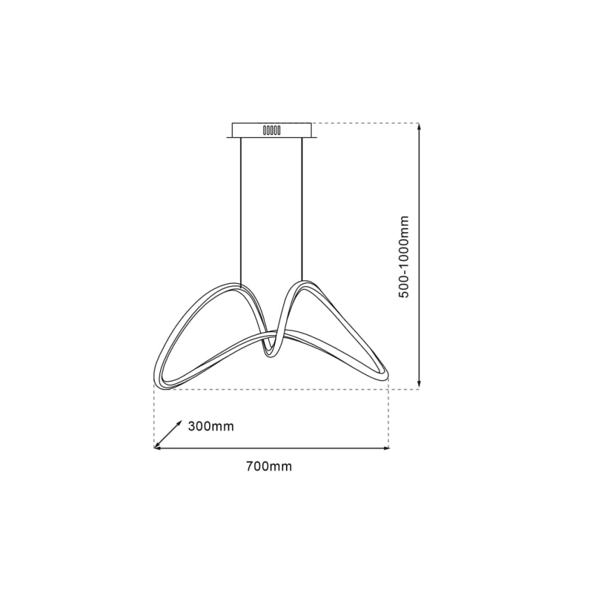 Lampadario LED a sospensione con filo TESORO LED/48W/230V cromo lucido