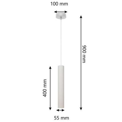 Lampadario LED a sospensione con filo TUBA 1xGU10/4,8W/230V bianco