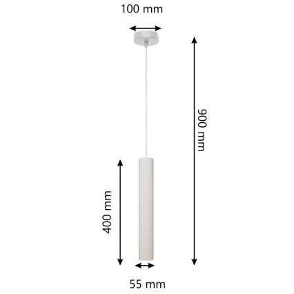 Lampadario LED a sospensione con filo TUBA 1xGU10/4,8W/230V grigio/cromo opaco