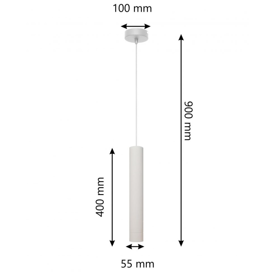 Lampadario LED a sospensione con filo TUBA 1xGU10/4,8W/230V grigio/cromo opaco