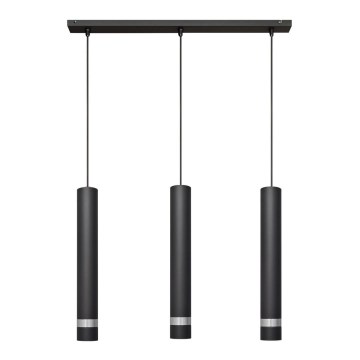 Lampadario LED a sospensione con filo TUBA 3xGU10/4,8W/230V nero/cromo lucido
