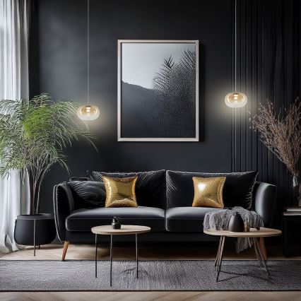 Lampadario LED a sospensione con filo VASO LED/4W/230V diametro 18 cm oro/fumé